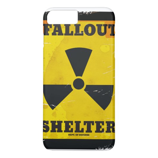 フォールアウトシェルター ビンテージ警告ポスター Case-Mate iPhoneケース (裏面)