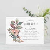 フォールインラブウォーターカラーフローラブライダルシャワー 招待状 (スタンド正面)