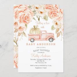 フォールインラブピーチベビーシャワー招待状 招待状