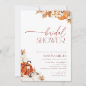 フォールインラブブライダルシャワー秋カボチャ 招待状 (正面)