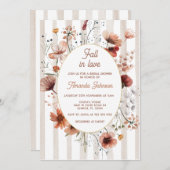 フォールインラブ秋ワイルドフラワーブライダルシャワー 招待状 (正面/裏面)