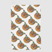 フォールオレンジフクロウヴィンテージハロウィニー ゴルフタオル (正面)