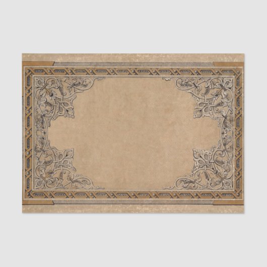 フォールオールドセピア結び糸細工紙 薄葉紙 (正面)