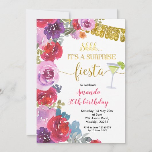 フォールサプライズフェスタ誕生日招待状 招待状 (正面)