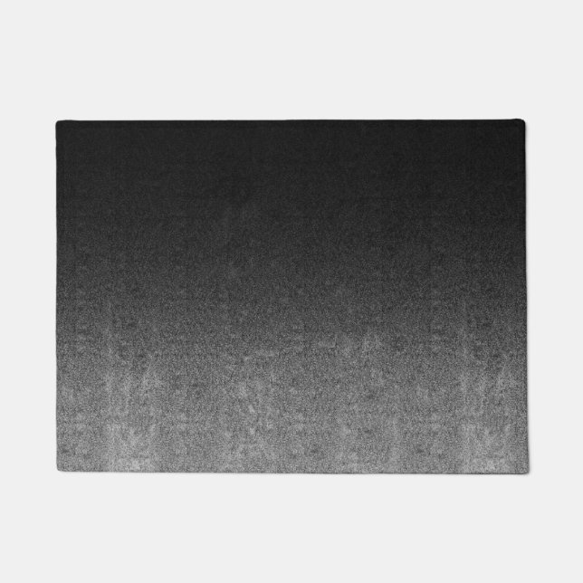 フォールシルバーおよびブラックグリッターグラデーション ドアマット (正面)