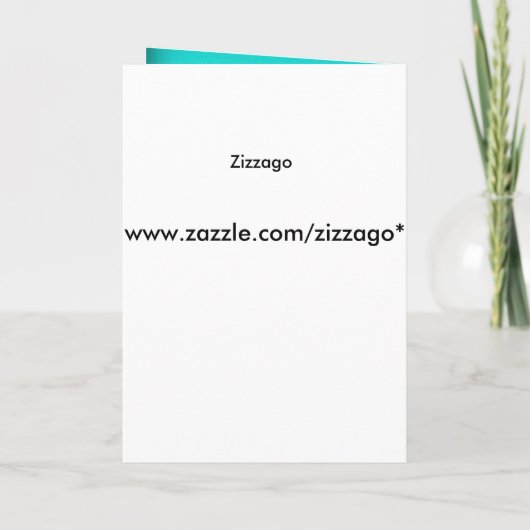 フォールディングカードキンセアニェラアクアティール（緑がかった色）グリッターティアラ 招待状 (裏面)