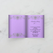フォールディングカードキンセアニェラパープルグリッターティアラ 招待状 (内部)