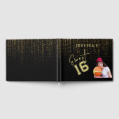 フォールディングゴールデンスパークルSweet sixteen誕生日 ゲストブック (全面)