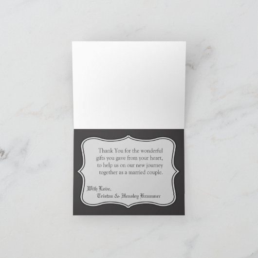 フォールディングサンキューカードカントリーブラックレースプリントファブ サンキューカード (内部)