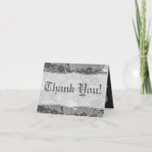 フォールディングサンキューカードカントリーブラックレースプリントファブ サンキューカード (正面)