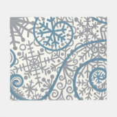 フォールディングスノーフレークスブリザードフリースブランケット フリースブランケット (正面(横))