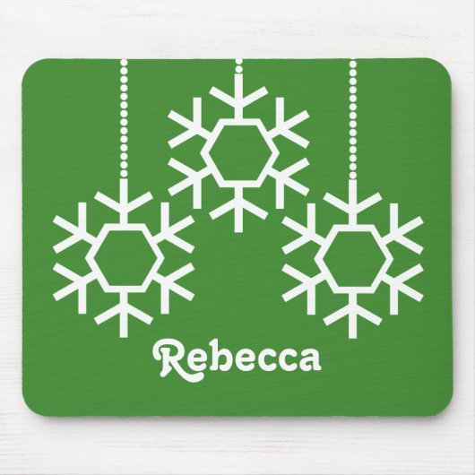 フォールディングスノーフレークスホリデーマウスパッドブライトグリーン マウスパッド (正面)