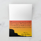 フォールドサンキューカードデザートマウンテンサンセットレッドW サンキューカード (内部)