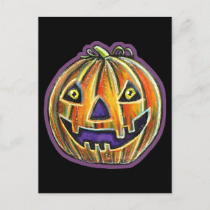 フォールニングリンカボプキンヴィンテージハロウィニー ポストカード