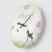 フォールパーソナライズされたとバタフライの壁時計 ラージ壁時計 (傾斜)