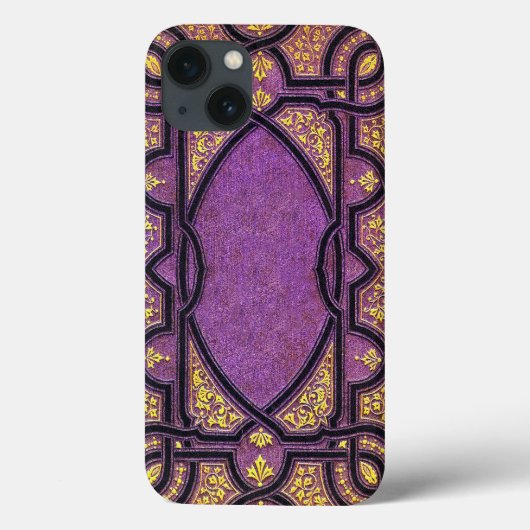 フォールパープル&金ゴールドつる植物ブックカバー Case-Mate iPhoneケース (裏面)