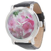 フォールピンクフローラの花 腕時計 (アングル)