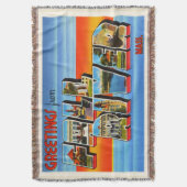 フォールリバーマサチューセッツMA古い旅行記念品 スローブランケット (正面縦)