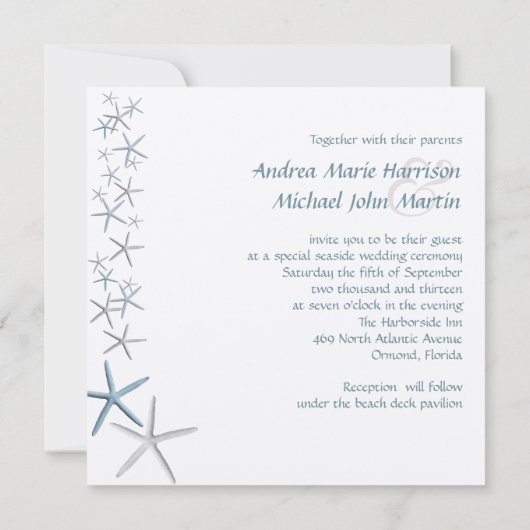 フォールリングスターズスクエアカスタムウェディング招待状 招待状 (裏面)