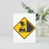 フォールリングピアノゾーン高速道路の標識 ポストカード (スタンド正面)