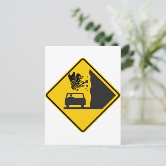 フォールリングピアノゾーン高速道路の標識 ポストカード (スタンド正面)