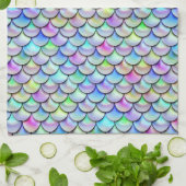 フォールレインボーバブルマーメイドはかりで測 キッチンタオル (折り畳み)