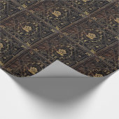 フォールレザーと金ゴールド ラッピングペーパー (角)
