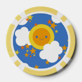 フォールンかわいいムーン，星，太陽 ポーカーチップ (裏面)