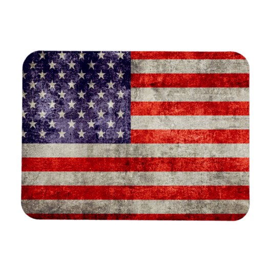 フォールンアンティークアメリカンフラッグ マグネット (横)