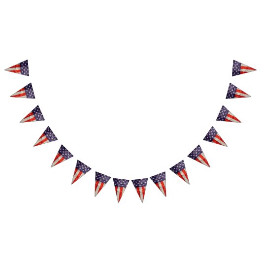 フォールンアンティークアメリカ国旗 バンティングフラッグ (全)