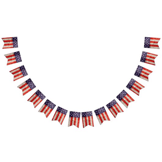 フォールンアンティークアメリカ国旗 バンティングフラッグ (全)