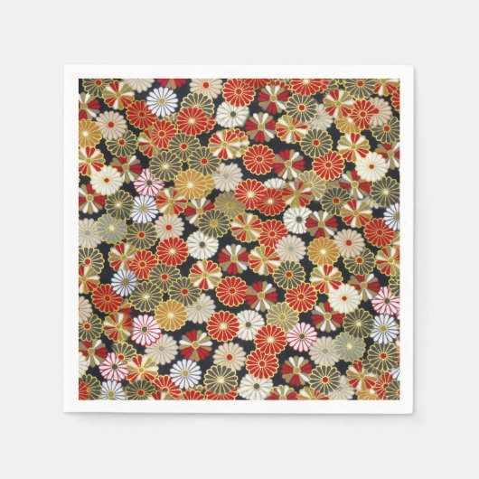 フォールンゴールデン菊 スタンダードカクテルナプキン (正面)