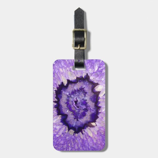 フォールンパープルアゲートジオード ラゲッジタグ (正面縦)