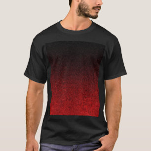 フォールンレッドとブラックのグリッターグラデーション Tシャツ