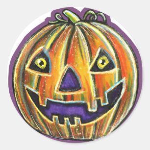 フォールンヴィンテージハロウェニーズグリンニングパンプキン ラウンドシール