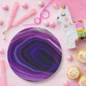 フォールン渦巻き紫のジオード ペーパープレート (パーティー)