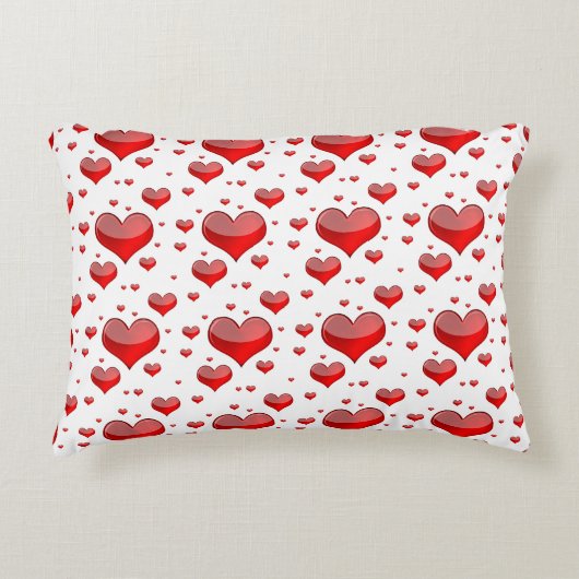 フォールン赤いハート(背景色を選択) アクセントクッション (正面)