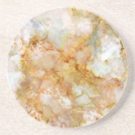 フォールン金ゴールド波打つ大理石 コースター (正面)