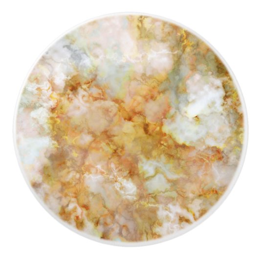 フォールン金ゴールド波打つ大理石 セラミックノブ (正面)