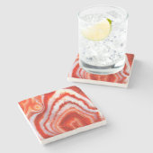 フォールン·ブレッド·オレンジ·エーゲート。 ストーンコースター (横)