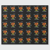 フォール語おもしろいターキープンダークBG ラッピングペーパー (フラット)
