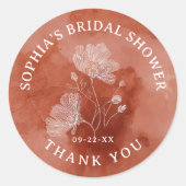 フォール イン ラブ ブライダル シャワー サンクス ギフト ラウンドシール (正面)