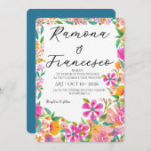 『フォール・フォー・ユー』水彩花イラストの結婚式招待状 招待状 (正面/裏面)