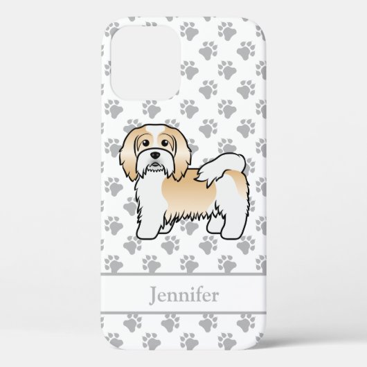 フォーンとホワイトのハバニーズのキャラクター犬と名前 Case-Mate iPhoneケース (裏面)