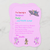 フォーンとユニコーンスリープバーまたはその他のパーティー招待状 招待状 (正面/裏面)