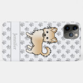 フォーンロングコートチワワのキャラクターデザイン 犬 名前入り Case-Mate iPhoneケース (裏面(横))