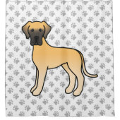 フォーン・グレートデーン かわいい漫画の犬 シャワーカーテン (正面)