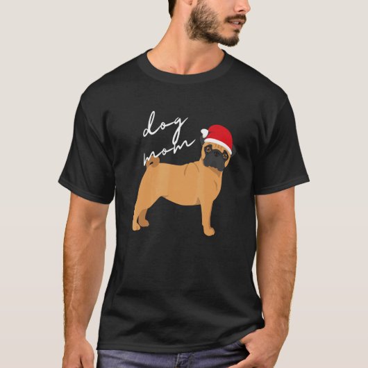 フォーン パグ 犬の母 クリスマス Tシャツ (正面)