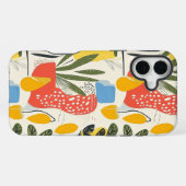 フォーヴィスム調の鮮やかな色彩の庭の植木鉢 iPhoneケース (裏面横)