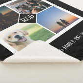 フォー写真テンプレートとモノグラムパーソナライズされた シェルパブランケット (3/4)